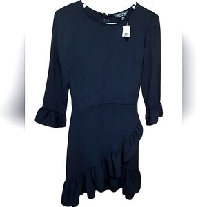 NWT Scoop Neck 3/4 Ruffle Sleeve Mini Dress